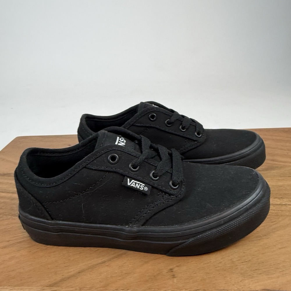 New NIB Little Kids Vans Atwood Canvas Black Skateboarding Sneakers Shoes 13 C
